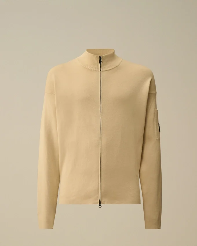 Cardigan con cerniera in cotone Sea Island Lens