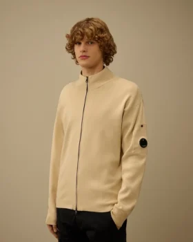 Cardigan con cerniera in cotone Sea Island Lens