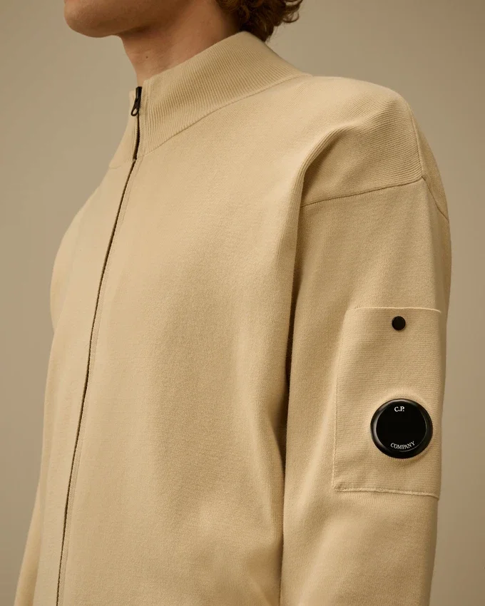 Cardigan con cerniera in cotone Sea Island Lens