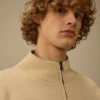 Cardigan con cerniera in cotone Sea Island Lens