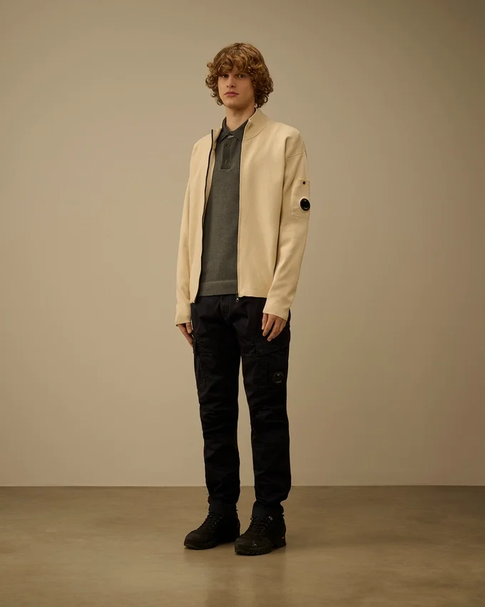 Cardigan con cerniera in cotone Sea Island Lens