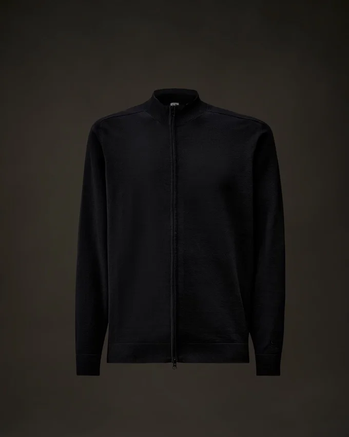 Cardigan con zip in cotone elasticizzato della Metropolis Series