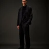 Cardigan con zip in cotone elasticizzato della Metropolis Series