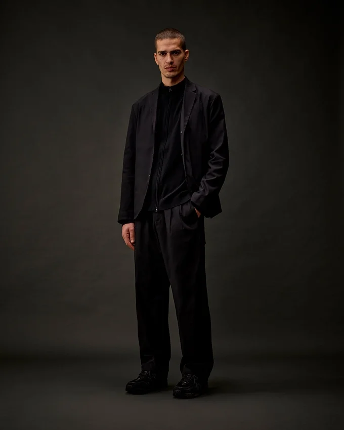 Cardigan con zip in cotone elasticizzato della Metropolis Series