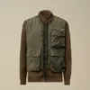 Cardigan con zip in misto cotone