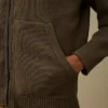 Cardigan con zip in misto cotone