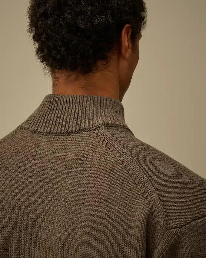 Cardigan con zip in misto cotone