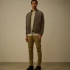 Cardigan con zip in misto cotone