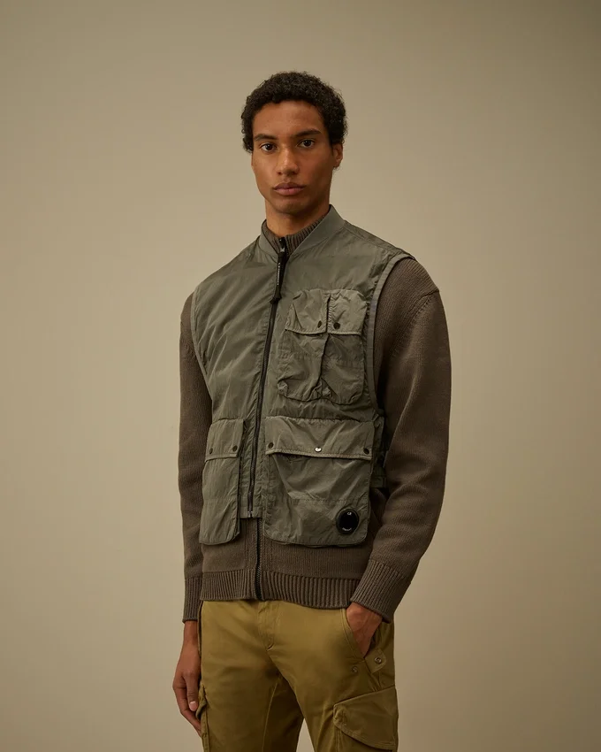 Cardigan con zip in misto cotone