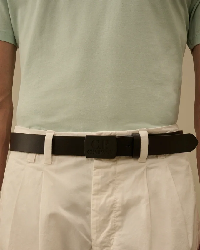 Cintura in pelle con logo