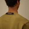 Felpa a girocollo in pile diagonale a trama rialzata