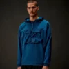 Felpa con cappuccio e mezza zip in pile elasticizzato della Metropolis Series