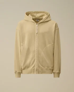 Felpa con cappuccio e zip dal taglio squadrato in pile diagonale