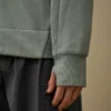 Felpa con cappuccio e zip in pile a trama diagonale in rilievo