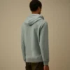 Felpa con cappuccio e zip in pile diagonale a rilievo