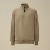 Felpa con mezza zip in pile diagonale a rilievo "Lens"