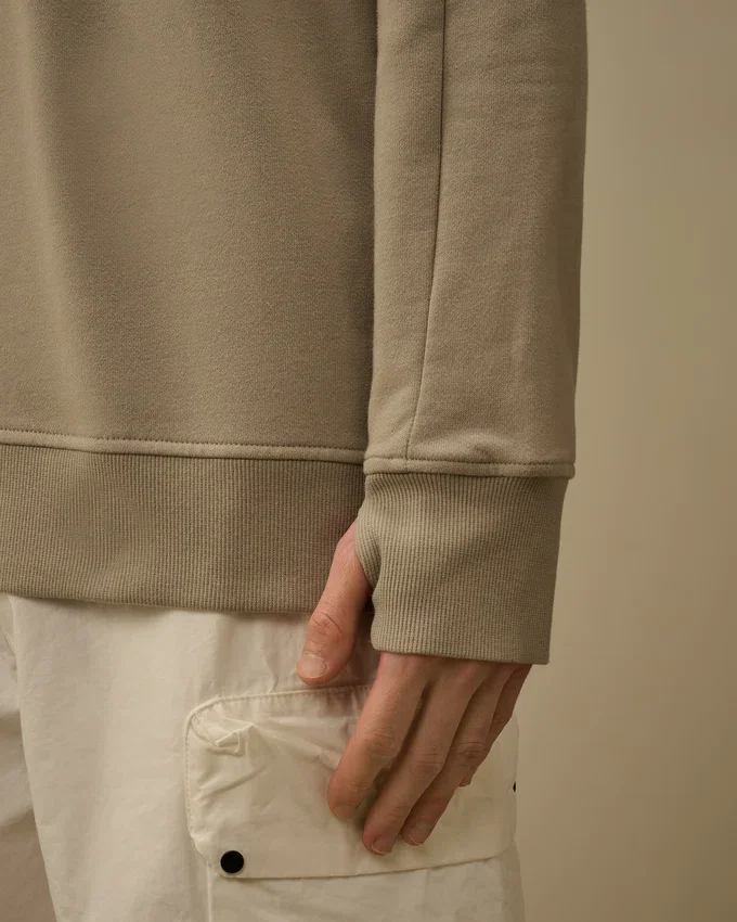 Felpa con mezza zip in pile diagonale a rilievo "Lens"