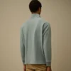 Felpa con mezza zip in pile diagonale a trama rialzata