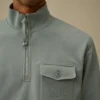 Felpa con mezza zip in pile diagonale a trama rialzata