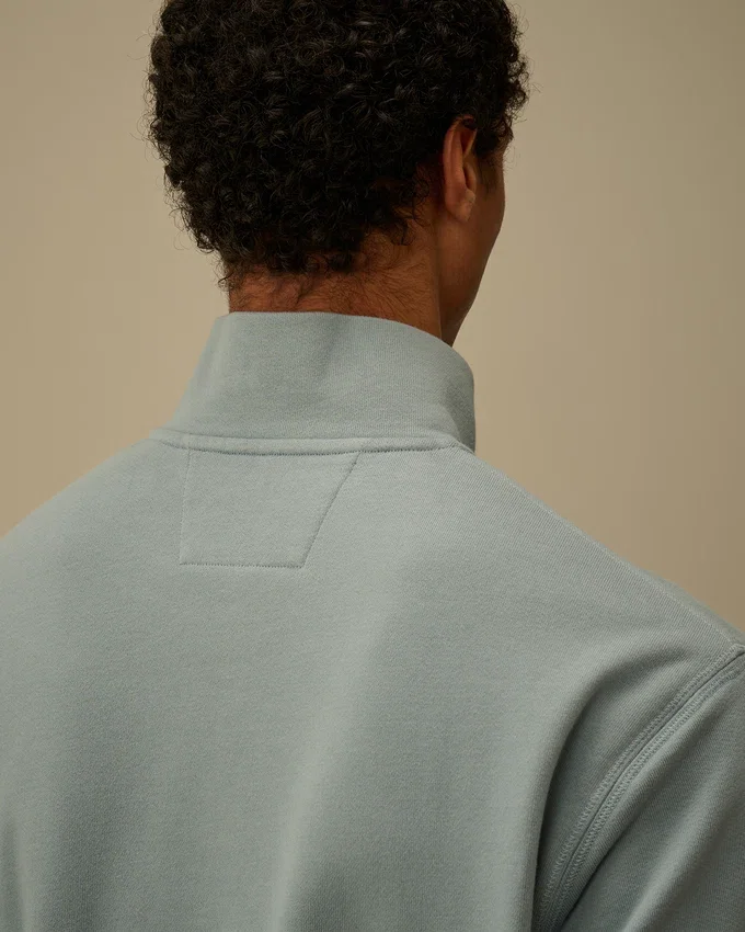 Felpa con mezza zip in pile diagonale a trama rialzata