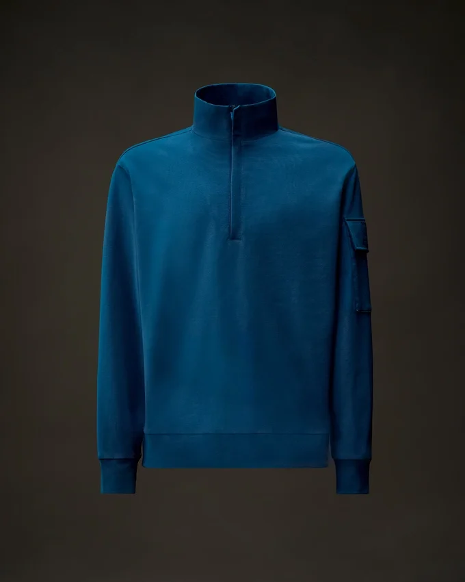 Felpa con mezza zip in pile elasticizzato della Metropolis Series