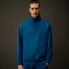 Felpa con mezza zip in pile elasticizzato della Metropolis Series