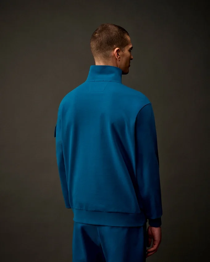 Felpa con mezza zip in pile elasticizzato della Metropolis Series