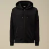 Felpa leggera in pile con cappuccio e zip, con dettaglio “Lens”