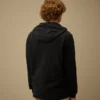 Felpa leggera in pile con cappuccio e zip, con dettaglio “Lens”