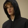 Felpa leggera in pile con cappuccio e zip, con dettaglio “Lens”