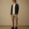 Felpa leggera in pile con cappuccio e zip, con dettaglio “Lens”