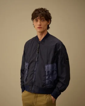 Giacca bomber con lenti in tessuto misto Bi-TM