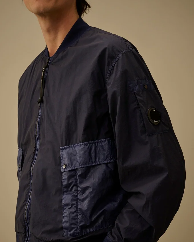 Giacca bomber con lenti in tessuto misto Bi-TM