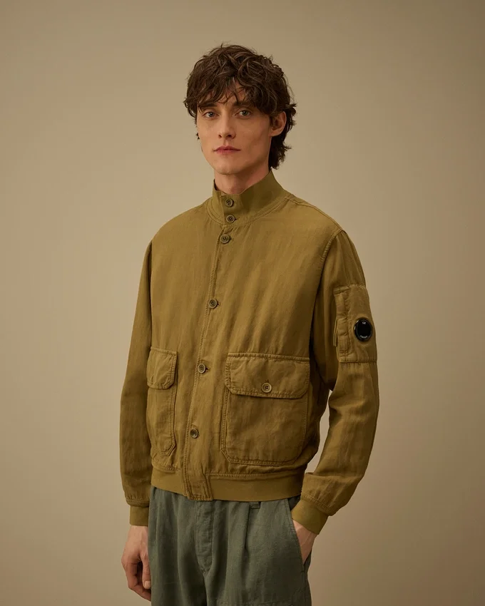 Giacca bomber in twill spezzato con Lens