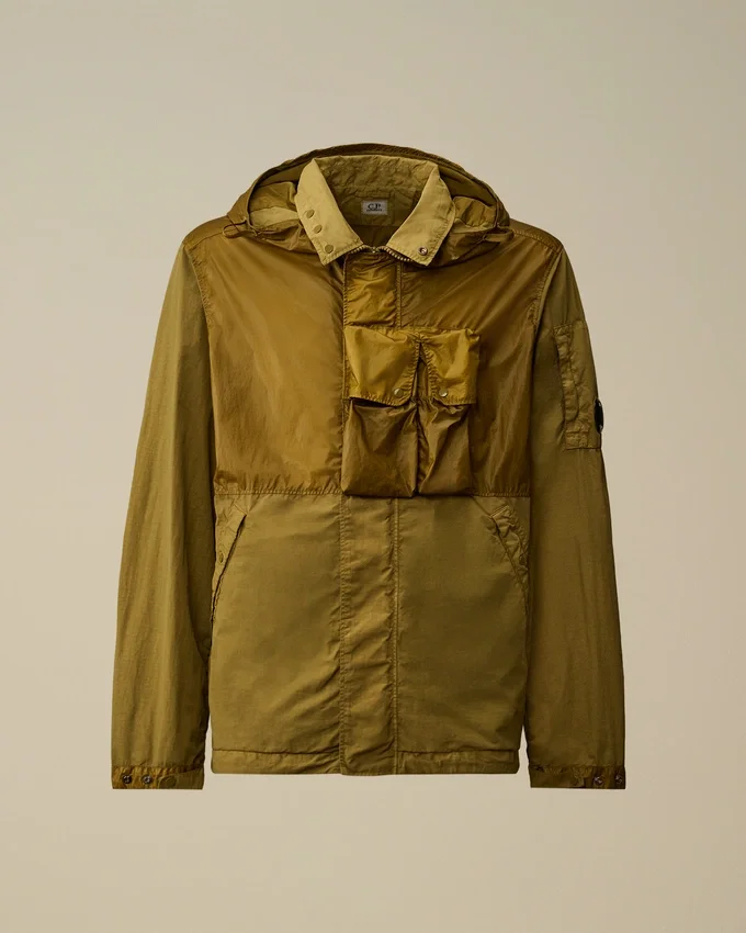 Giacca con cappuccio e lenti in Flatt Nylon misto