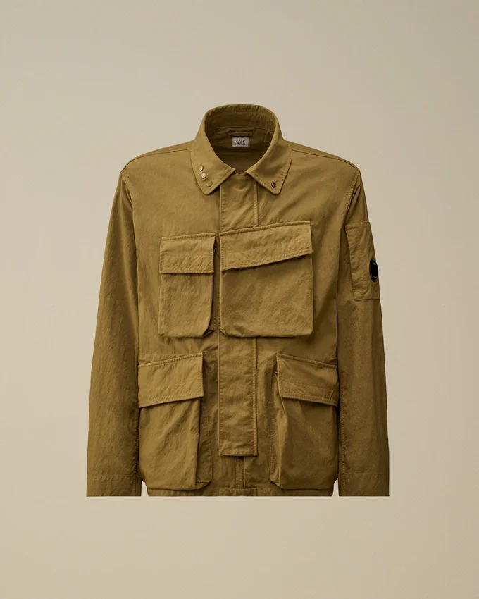 Giacca in twill con lenti e zip