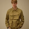 Giacca in twill con lenti e zip