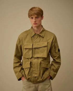 Giacca in twill con lenti e zip