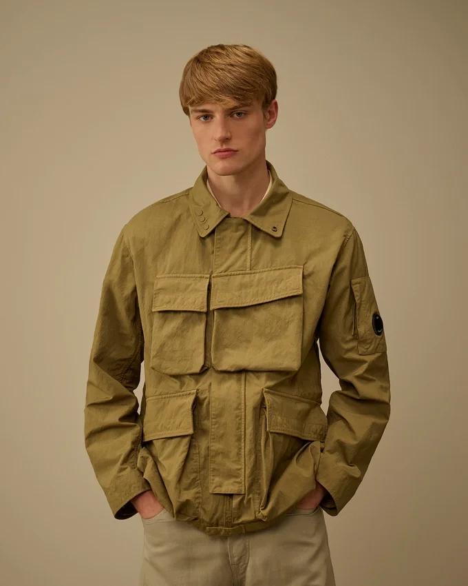 Giacca in twill con lenti e zip