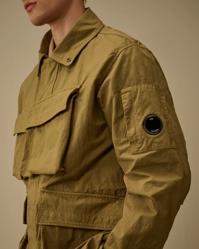 Giacca in twill con lenti e zip