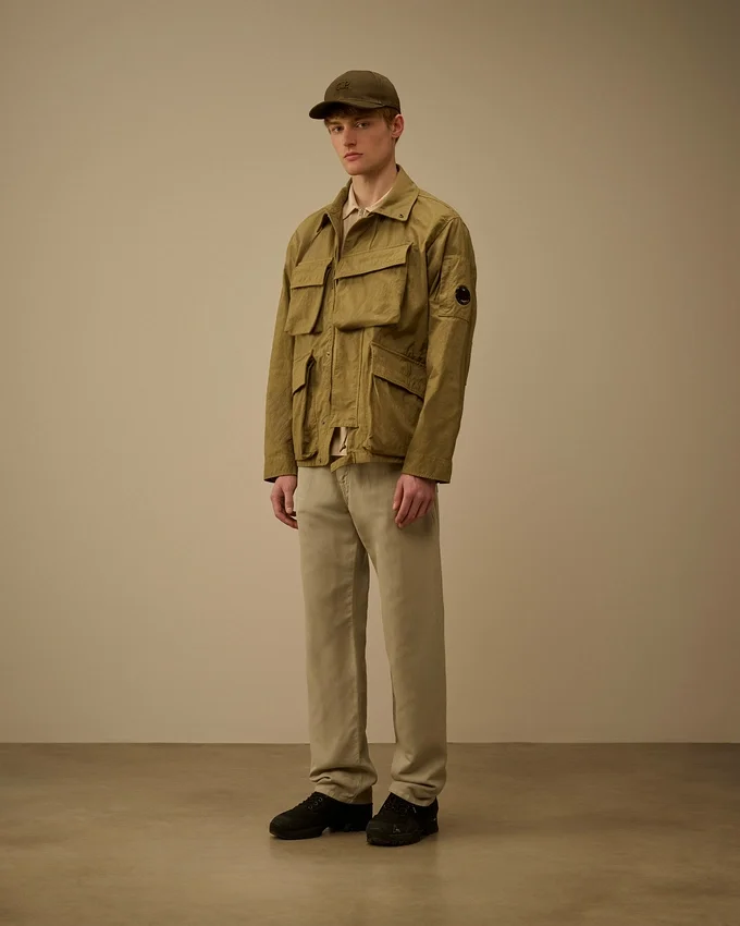 Giacca in twill con lenti e zip