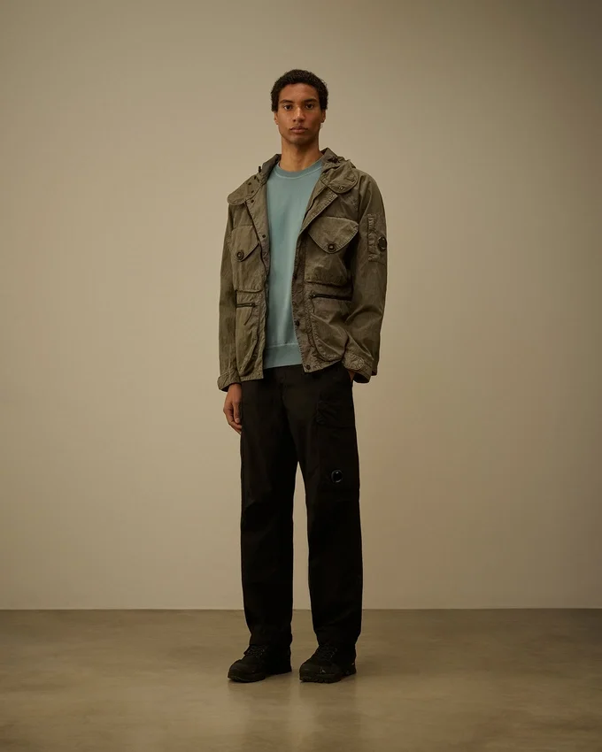 Goggle Jacket in misto Panama-R