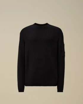 Maglione a collo rotondo con motivo a coste in cotone Sea Island Lens