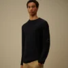 Maglione a collo rotondo con motivo a coste in cotone Sea Island Lens