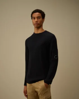 Maglione a collo rotondo con motivo a coste in cotone Sea Island Lens