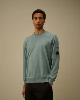 Maglione a collo rotondo in cotone Sea Island con Lens