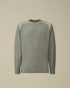 Maglione a girocollo in ciniglia di cotone con doppia tintura