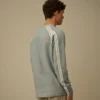 Maglione a girocollo in ciniglia di cotone con doppia tintura