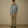 Maglione a girocollo in ciniglia di cotone con doppia tintura