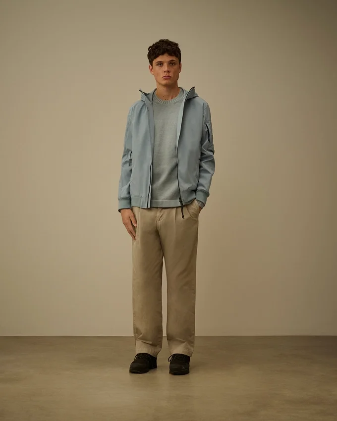 Maglione a girocollo in ciniglia di cotone con doppia tintura